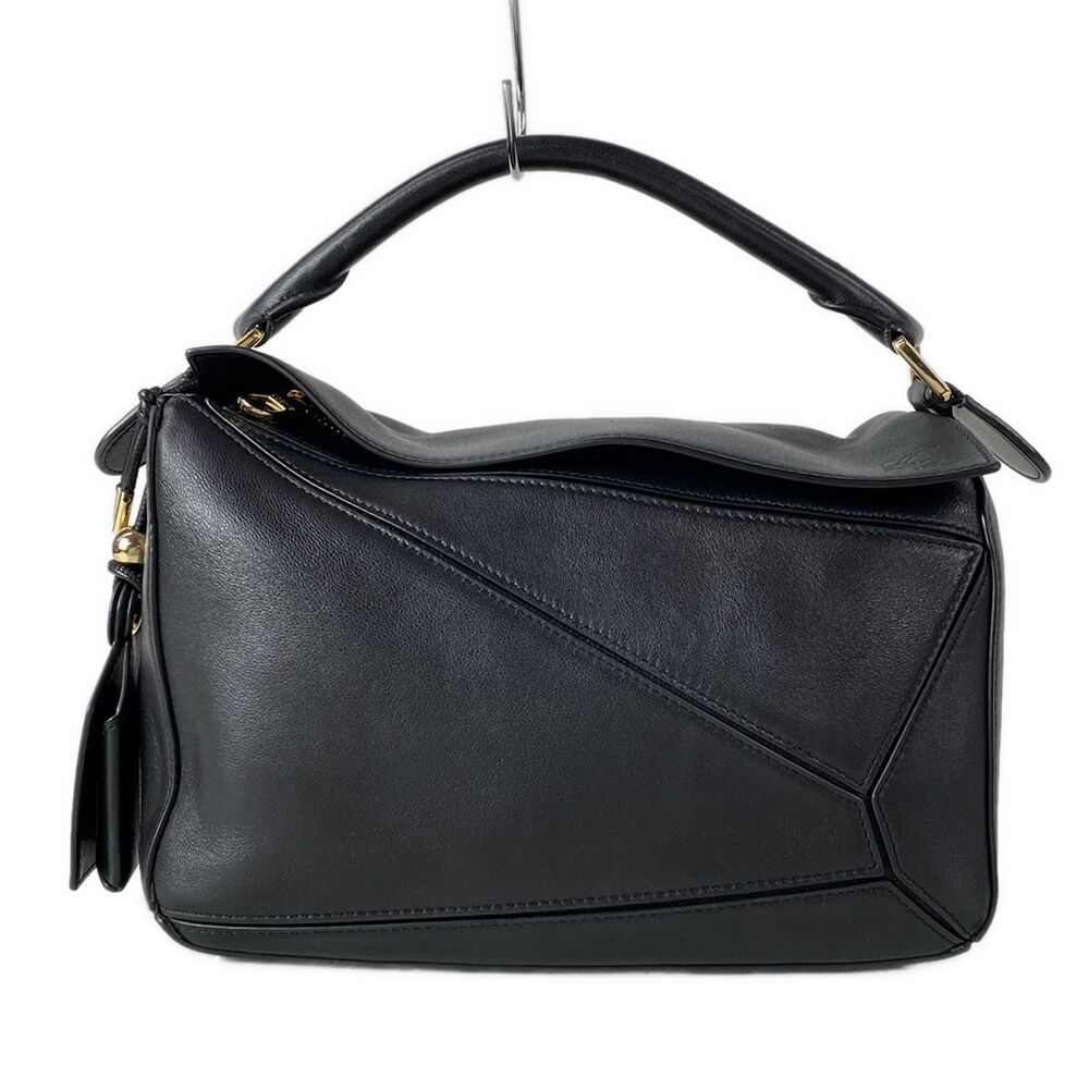 Loewe Featherlight Puzzle Bag, Small Handbag Black Gold